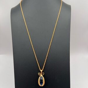 Joan Rivers Gold Tone Rope Chain
Necklace With Blue Egg Pendant